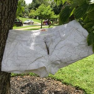 White lace shorts